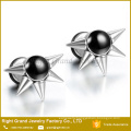 Stainless Steel Unisex Cross Spikes Punk Rock Fake Plugs Stud Ear Jewelry